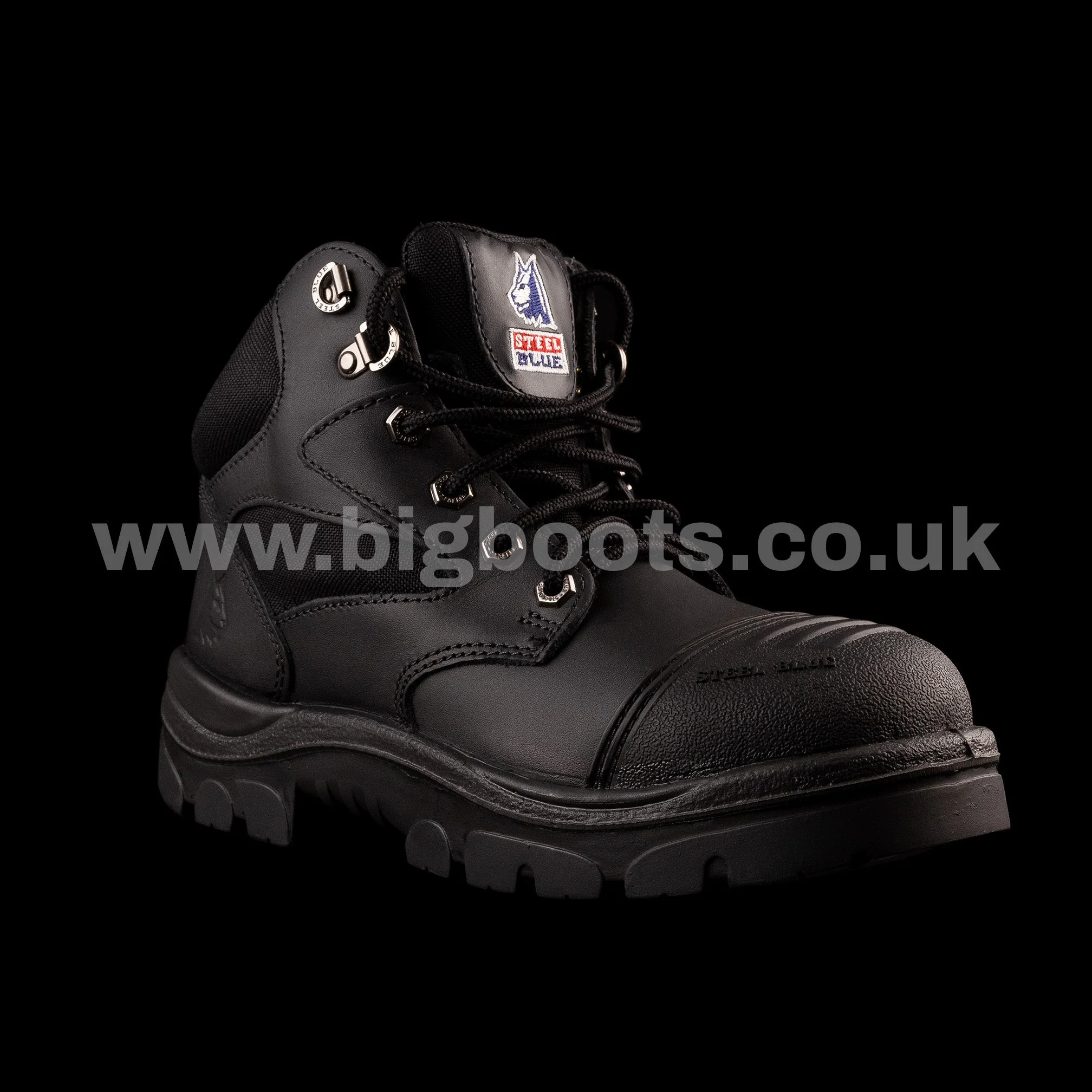 Steel Blue Mens Work Boots Parkes Zip Scuff S3 - Black - Image 4