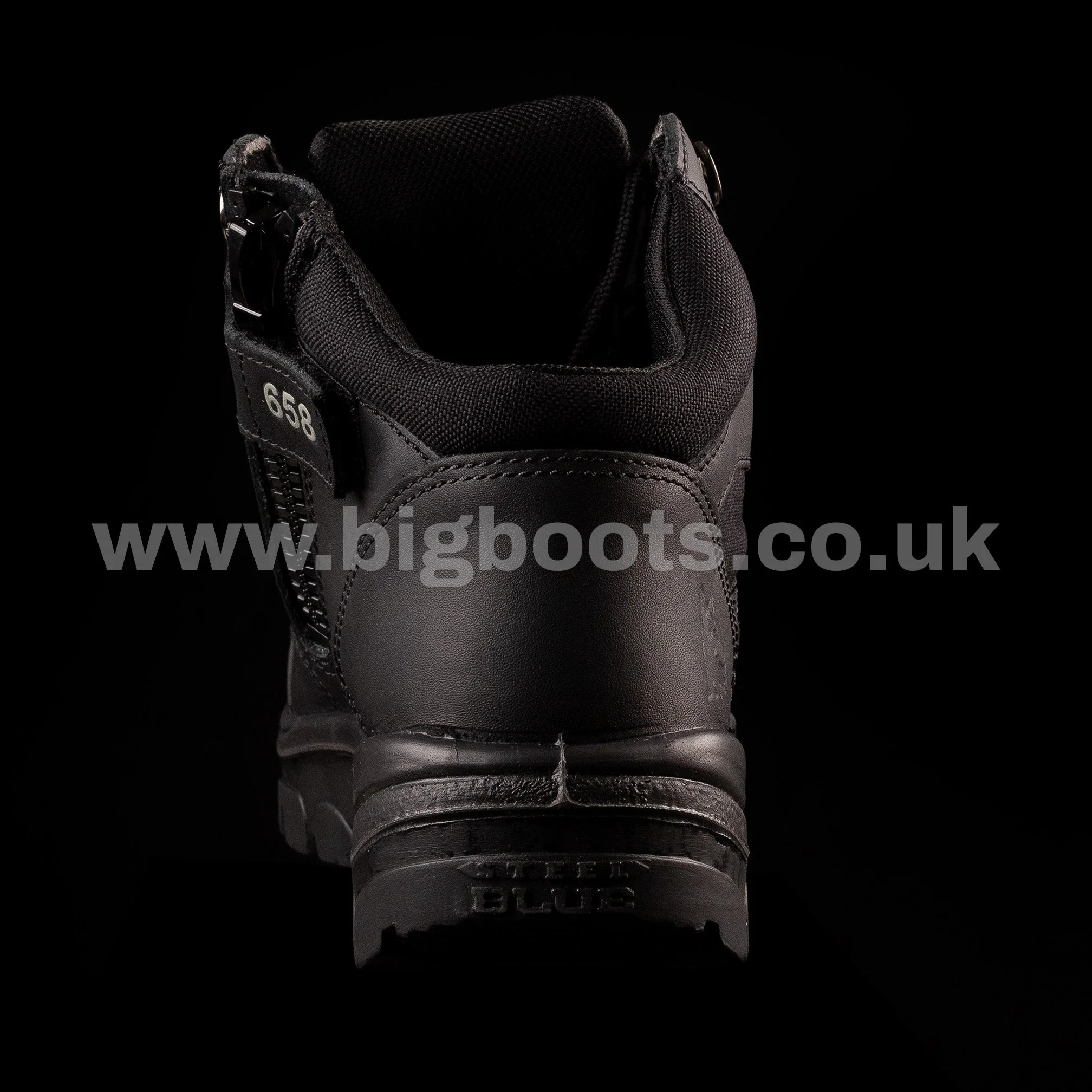 Steel Blue Mens Work Boots Parkes Zip Scuff S3 - Black - Image 6