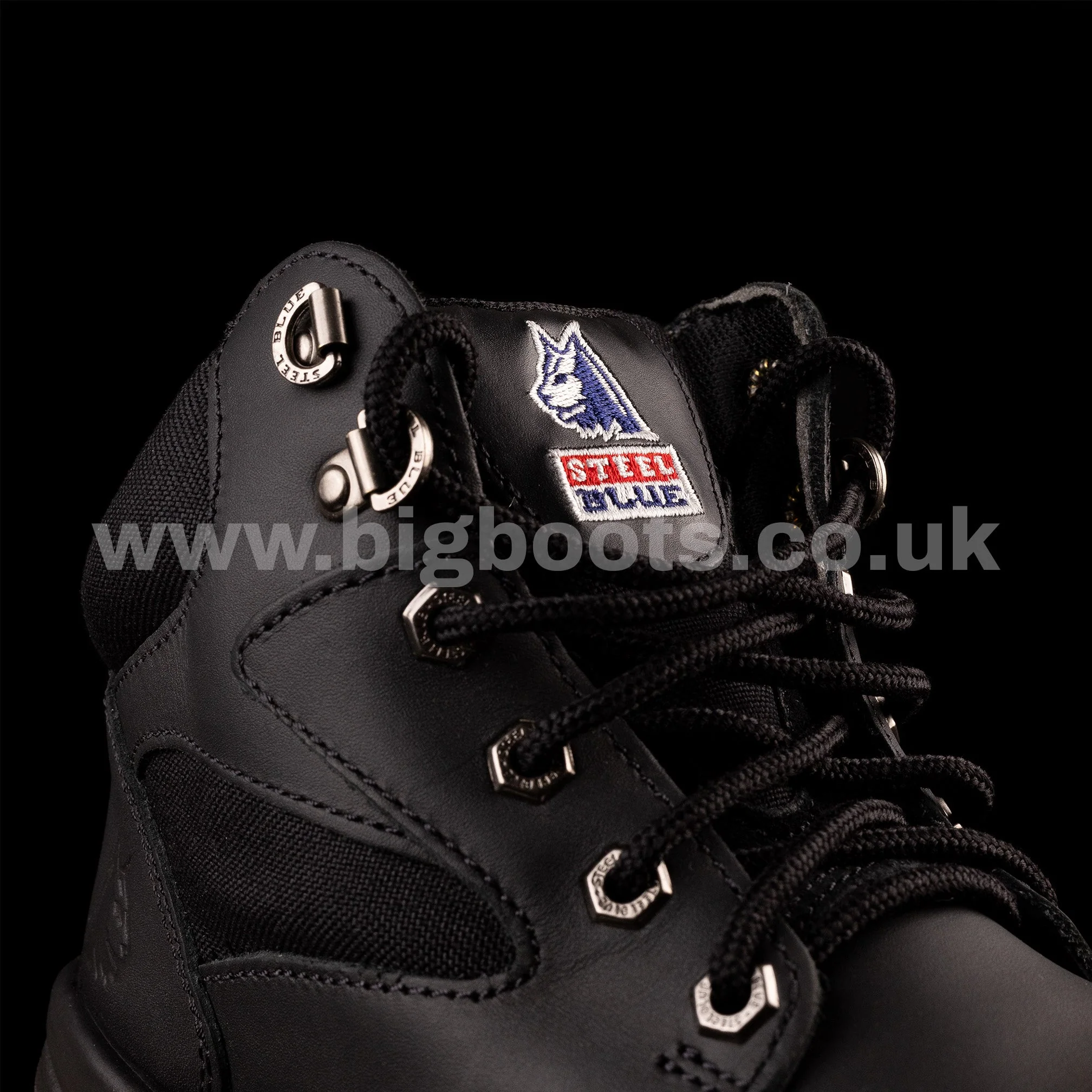 Steel Blue Mens Work Boots Parkes Zip Scuff S3 - Black - Image 9