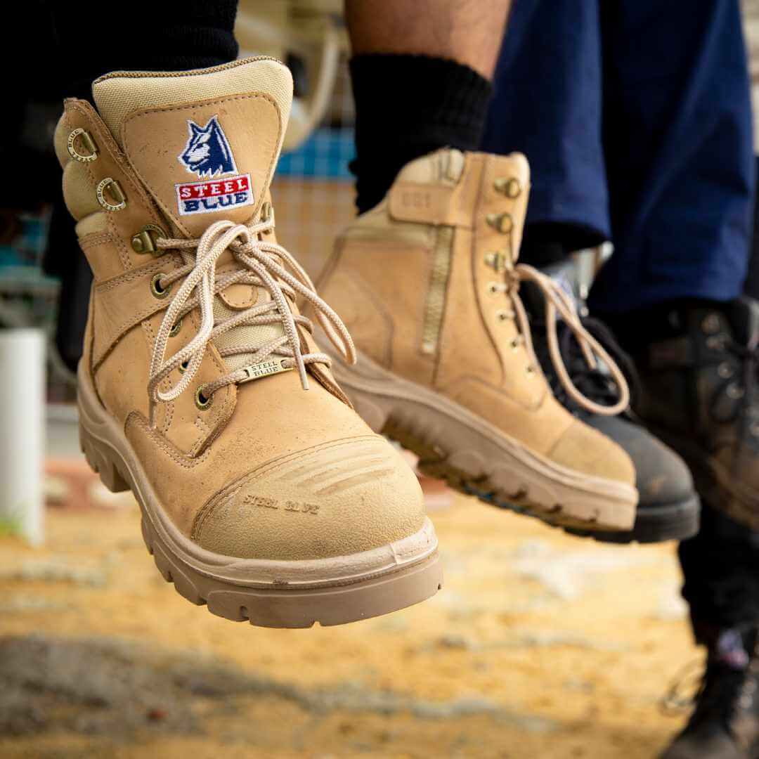 Steel Blue Mens Work Boots Southern Cross Zip S3 - SAND - Image 3