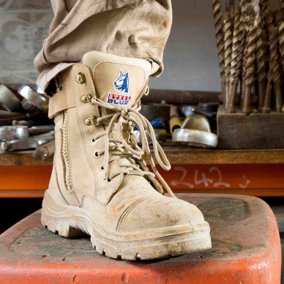 Steel Blue Mens Work Boots Southern Cross Zip S3 - SAND - Image 4