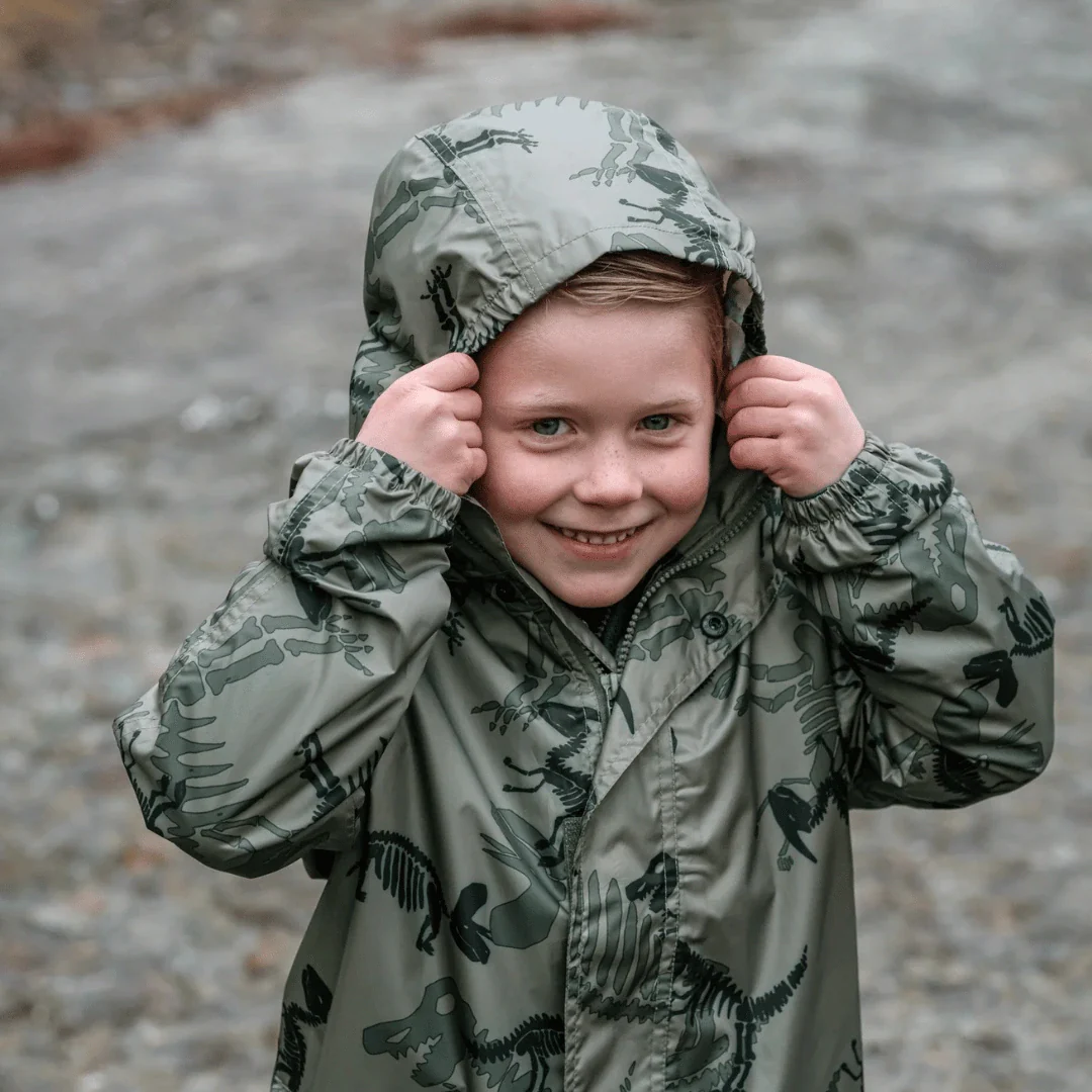 STOWaway Kids Rain Jacket – Dino Print - Image 3